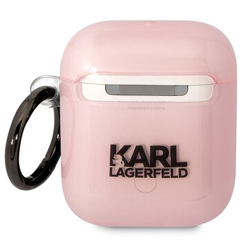 Karl Lagerfeld etui do Airpods 1 / 2 KLA2HNCHTCP różowe Ikonik Choupette