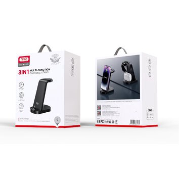XO podstawka ładująca WX035 ze złączem Lightning 15W czarna 3w1