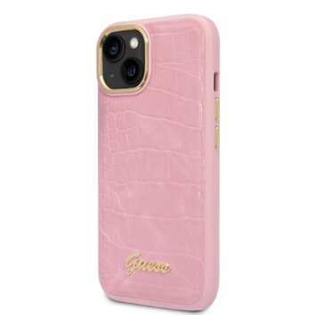 Guess nakładka do iPhone 14 6,1" GUHCP14SHGCRHP różowa hardcase Croco Collection