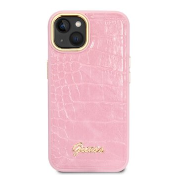 Guess nakładka do iPhone 14 6,1" GUHCP14SHGCRHP różowa hardcase Croco Collection