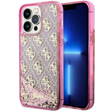 Guess nakładka do iPhone 14 Pro Max 6,7" GUHCP14XLC4PSGP różowa hardcase Liquid Glitter 4G Translucent