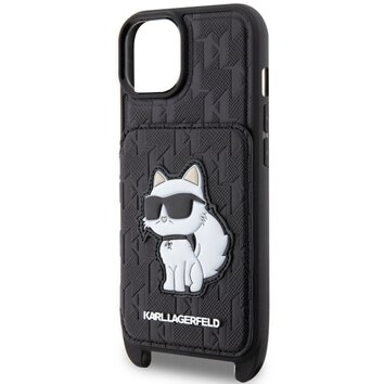 Karl Lagerfeld nakładka do iPhone 14 6,1" KLHCP14SCSAKHPCK czarna hardcase Crossbody Saffiano Mono Choupette NFT