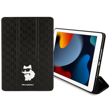 Karl Lagerfeld etui do iPad 10,2" KLFC10SAKHPCK czarne Folio Allover Magnet Saffiano Mono Choupette NFT