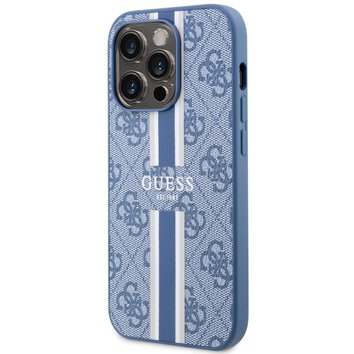 Guess nakładka do iPhone 14 Pro 6,1" GUHMP14LP4RPSB niebieska hardcase Magsafe 4G Printed Stripes