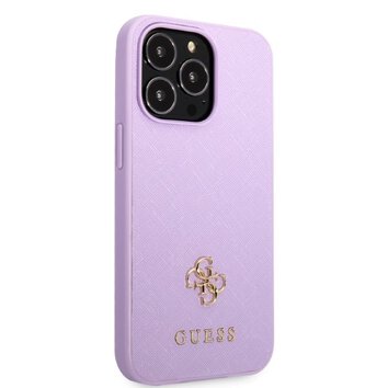 Guess nakładka do iPhone 13 / 13 Pro 6,1" GUHCP13LPS4MU purpurowa hardcase Saffiano 4G Small Metal Logo