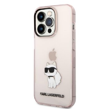 Karl Lagerfeld nakładka do iPhone 14 Pro 6,1" KLHCP14LG2CPS różowa hardcase Ikonik Choupette