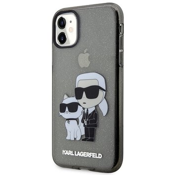 Karl Lagerfeld nakładka do iPhone 11 / XR KLHCN61HNKCTGK czarna hardcase Gliter Karl&Choupette