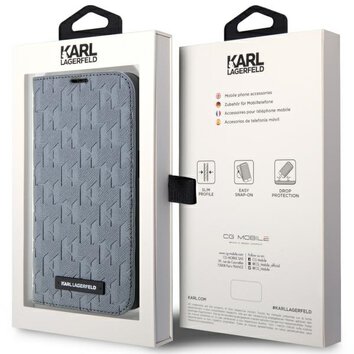 Karl Lagerfeld nakładka do iPhone 14 6,1" KLBKP14SSAKLHPG srebrna BT Saffiano Mono
