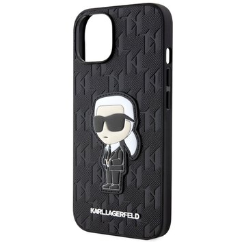 Karl Lagerfeld nakładka do iPhone 14 6,1" KLHCP14SSAKHPKK czarna harcase Saffiano Mono Patch Ikonik NFT