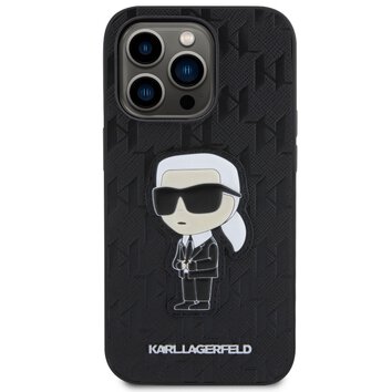 Karl Lagerfeld nakładka do iPhone 14 Pro 6,1" KLHCP14LSAKHPKK czarna harcase Saffiano Mono Patch Ikonik NFT