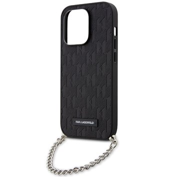 Karl Lagerfeld nakładka do iPhone 14 Pro Max 6,7" KLHCP14XSACKLHPK czarna hardcase Saffiano Mono Chain