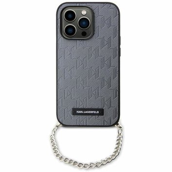 Karl Lagerfeld nakładka do iPhone 14 6,1" KLHCP14SSACKLHPG srebrna hardcase Saffiano Mono Chain