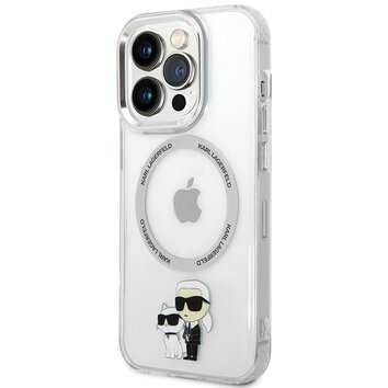 Karl Lagerfeld nakładka do iPhone 13 Pro 6,1" KLHMP13LHNKCIT transparentna hardcase Magsafe IML NFT Karl & Choupette