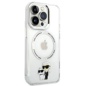 Karl Lagerfeld nakładka do iPhone 13 Pro 6,1" KLHMP13LHNKCIT transparentna hardcase Magsafe IML NFT Karl & Choupette