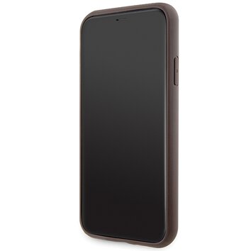 Guess nakładka do iPhone 11 GUHCN61P4SNW brązowa HC 4G Stripe