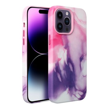 Leather Mag Cover kompatybilne z MagSafe do IPHONE 12 PRO purple splash