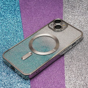 Nakładka Glitter Chrome Mag do iPhone 12 6,1" srebrny gradient