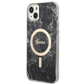 Guess zestaw nakładka + ładowarka do iPhone 14 Plus 6,7" GUBPP14MHMEACSK czarny hard case Marble MagSafe