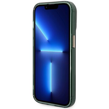 Guess nakładka do iPhone 14 Pro 6,1" GUHMP14LHTCMA khaki hard case Gold Outline Translucent MagSafe