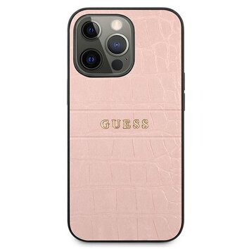 Guess nakładka do iPhone 13 Pro 6,1" GUHCP13LPCRBPI różowa hard case Croco Collection