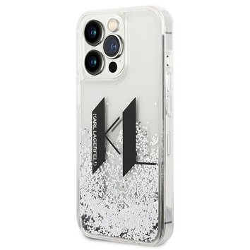 Karl Lagerfeld nakładka do iPhone 14 Pro 6,1" KLHCP14LLBKLCS srebrna Liquid Glitter case Big KL Logo