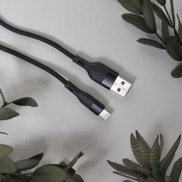 Maxlife kabel MXUC-07 USB - Lightning 1,0 m 2,4A czarny nylonowy