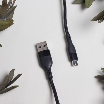 Maxlife kabel MXUC-07 USB - microUSB 1,0 m 2,4A czarny nylonowy
