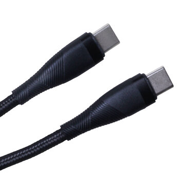 Maxlife kabel MXUC-08 USB-C - USB-C 1,0 m 60W czarny nylonowy