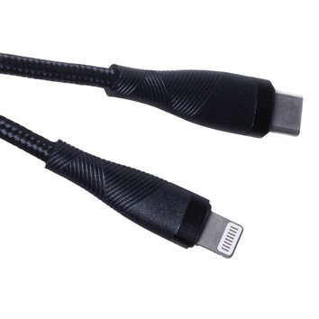 Maxlife kabel MXUC-08 USB-C - Lightning 1,0 m 27W czarny nylonowy