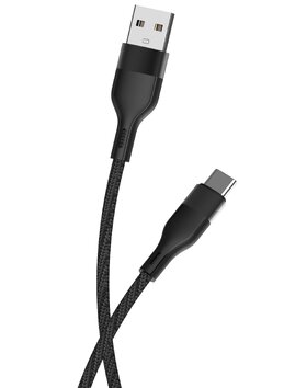 Maxlife kabel MXUC-07 USB - USB-C 1,0 m 3A czarny nylonowy