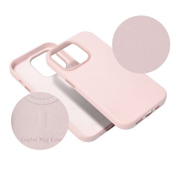 Futerał LEATHER MAG COVER kompatybilny z MagSafe do IPHONE 16 różowy