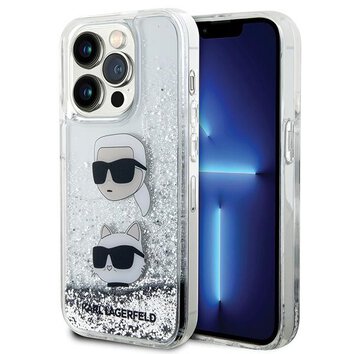 Karl Lagerfeld nakładka do iPhone 14 Pro 6,1" KLHCP14LLDHKCNS biała HC Liquid Glitter KC