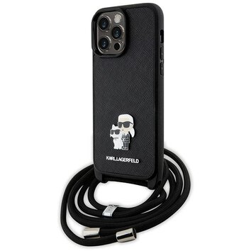 Karl Lagerfeld nakładka do iPhone 13 Pro Max 6,7" KLHCP13XSAKCPSK czarna HC Saffiano KC Metal Pin Crossbody