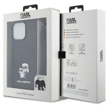 Karl Lagerfeld nakładka do iPhone 14 Pro Max 6,7" KLHCP14XSAKCPSK czarna HC Saffiano KC Metal Pin Crossbody