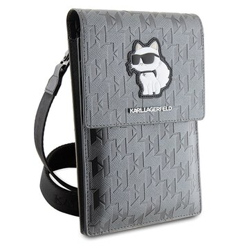 Karl Lagerfeld torba KLWBSAKHPCG srebrna Saffiano Mono Choupette