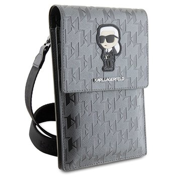 Karl Lagerfeld torba KLWBSAKHPKK srebrna Saffiano Mono Ikonik