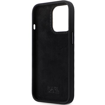 Karl Lagerfeld nakładka do iPhone 13 Pro 6,1" KLHCP13LSMHKNPK czarna HC Silicone Ikonik Metal Pin
