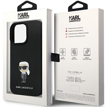 Karl Lagerfeld nakładka do iPhone 13 Pro 6,1" KLHCP13LSMHKNPK czarna HC Silicone Ikonik Metal Pin