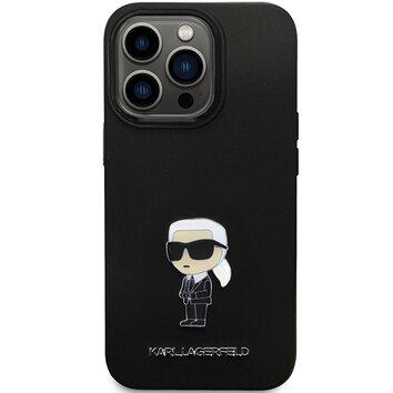 Karl Lagerfeld nakładka do iPhone 14 Pro 6,1" KLHCP14LSMHKNPK czarna HC Silicone Ikonik Metal Pin