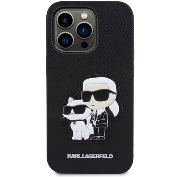 Karl Lagerfeld nakładka do iPhone 14 Pro 6,1" KLHCP14LSANKCPK czarne hardcase Saffiano Karl & Choupette