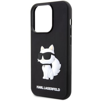 Karl Lagerfeld nakładka do iPhone 14 Pro Max 6,7" KLHCP14X3DRKHNK czarne hardcase Rubber Choupette 3D