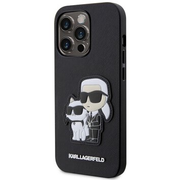 Karl Lagerfeld nakładka do iPhone 14 Pro Max 6,7" KLHCP14XSANKCPK czarne hardcase Saffiano Karl & Choupette