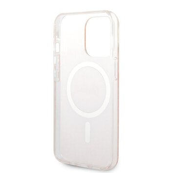 Guess zestaw nakładka + ładowarka do iPhone 13 Pro 6,1" GUBPP13LH4EACSP różowy hard case 4G Print MagSafe