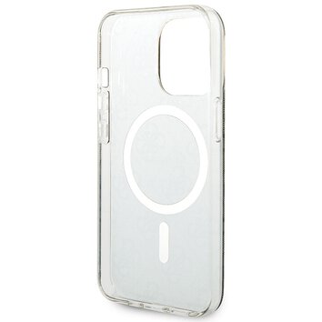 Guess zestaw nakładka + ładowarka do iPhone 13 Pro 6,1" GUBPP13LH4EACSW brązowy hard case 4G Print MagSafe
