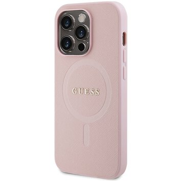 Guess nakładka do iPhone 13 Pro Max 6,7" GUHMP13XPSAHMCP różowa Saffiano Magsafe