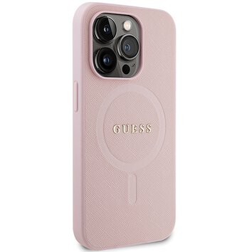 Guess nakładka do iPhone 13 Pro Max 6,7" GUHMP13XPSAHMCP różowa Saffiano Magsafe