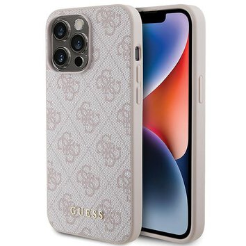 Guess nakładka do iPhone 15 Pro Max 6,7" GUHCP15XG4GFPI różowe HC PU 4G Metal Logo