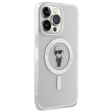 Karl Lagerfeld nakładka do iPhone 15 Pro 6,1" KLHMP15XHFCKNOT transparentna HC Magsafe IML Ikonik