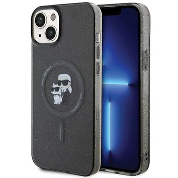 Karl Lagerfeld nakładka do iPhone 15 6,1" KLHMP15SHGKCNOK czarna HC Magsafe IML KC Glitter