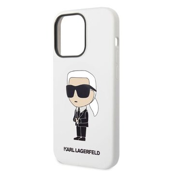 Karl Lagerfeld nakładka do iPhone 14 Pro Max 6,7" KLHCP14XSNIKBCH biała hardcase Silicone Ikonik
